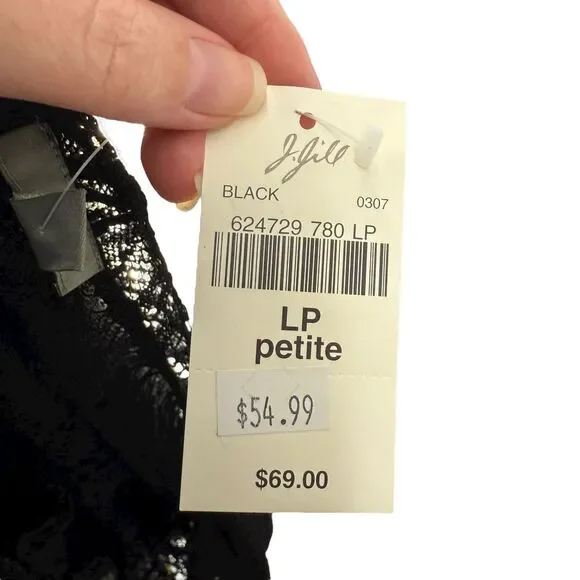 Vintage J. Jill Lace Cardigan Large Petite Black Sheer Ruffle Long Sleeve Boho - Picture 10 of 12